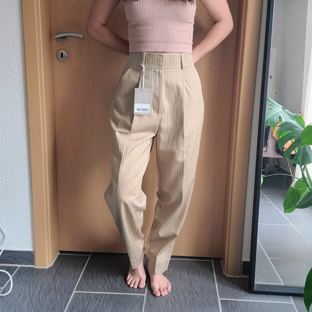 Everlane The Draper High Waisted Pinstripe Trouser Pants Size 4 - New with tags - Picture 13 of 16